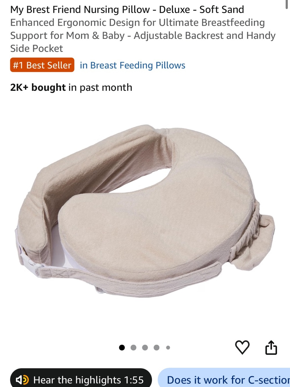 My Brest Friend Deluxe Nursing Pillow - Soft Sand